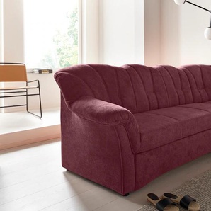 Ecksofa DOMO COLLECTION Papenburg B/T/H: 242/190/84 cm L-Form Sofas Gr. B/H/T: 242cm x 84cm x 190cm, Chenille-Optik, langer Schenkel links, ohne Bettfunktion, lila (beere) wahlweise mit Bettfunktion, Langer Schenkel links oder rechts