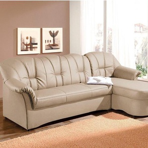 Ecksofa DOMO COLLECTION Papenburg L-Form Sofas Gr. B/H/T: 235cm x 84cm x 82cm, Luxus-Microfaser, Recamiere rechts, ohne Bettfunktion, beige (natur) in großer Farbvielfalt, wahlweise mit Bettfunktion