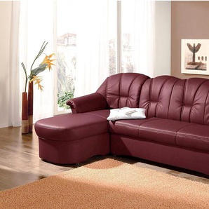 Ecksofa DOMO COLLECTION Papenburg L-Form Sofas Gr. B/H/T: 235cm x 84cm x 82cm, Microfaser PRIMABELLE, Recamiere links, mit Bettfunktion, rot in großer Farbvielfalt, wahlweise mit Bettfunktion