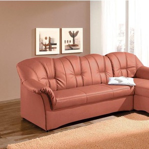 Ecksofa DOMO COLLECTION Papenburg L-Form Sofas Gr. B/H/T: 235cm x 84cm x 82cm, Microfaser PRIMABELLE, Recamiere rechts, mit Bettfunktion, orange (terrakotta) in großer Farbvielfalt, wahlweise mit Bettfunktion