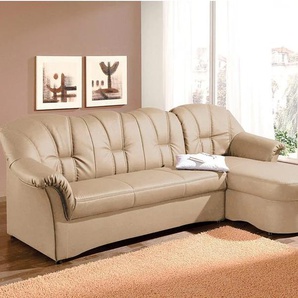 Ecksofa DOMO COLLECTION Papenburg L-Form, beige (natur), B:235cm H:84cm T:140cm, Kunstleder SOFTLUX, Luxus-Microfaser (100% Polyester), Struktur ( 90% Polyester, 10% Polyacryl), Microfaser PRIMABELLE (100% Polyester), Sofas, in großer Farbvielfalt,