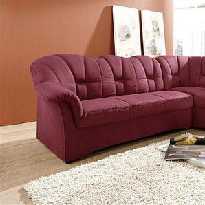 Ecksofa DOMO COLLECTION Papenburg L-Form Sofas Gr. B/H/T: 241cm x 84cm x 178cm, Microfaser PRIMABELLE, Ottomane rechts, mit Bettfunktion, rot mit Ottomane, wahlweise Bettfunktion