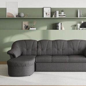 Ecksofa DOMO COLLECTION Pegnitz L-Form Sofas Gr. B/H/T: 238cm x 82cm x 141cm, Struktur, Recamiere links, ohne Bettfunktion, braun (schlamm) wahlweise mit Bettfunktion