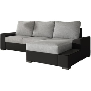 Ecksofa GOMEZ Hellbeige + Schwarz