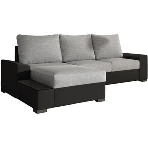 Ecksofa GOMEZ Hellbeige + Schwarz