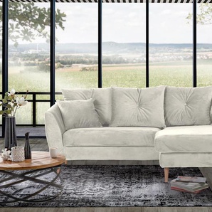 Ecksofa GUTMANN FACTORY Sofas Gr. B/H/T: 210cm x 70cm x 156cm, Samtoptik, beige