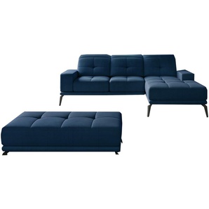 Ecksofa + Hocker FLORENSO 33  Dunkelblau