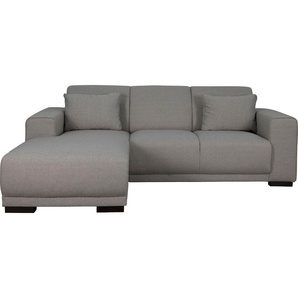 Ecksofa HOME AFFAIRE Bornholm incl. 2 Kissen, Stellmaße 234x162 cm L-Form Sofas Gr. B/H/T: 234cm x 85cm x 162cm, Struktur fein, Recamiere links, grau (taupe hell) Recamiere wahlweise links oder rechts bestellbar