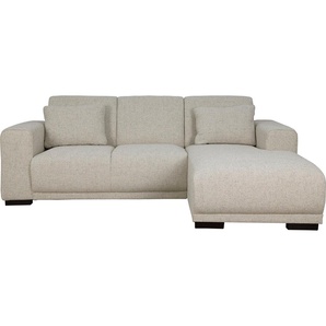 Ecksofa HOME AFFAIRE Bornholm incl. 2 Kissen, Stellmaße 234x162 cm L-Form Sofas Gr. B/H/T: 234cm x 85cm x 162cm, Struktur grob, Recamiere rechts, beige (creme) Recamiere wahlweise links oder rechts bestellbar