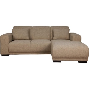 Ecksofa HOME AFFAIRE Bornholm incl. 2 Kissen, Stellmaße 234x162 cm L-Form Sofas Gr. B/H/T: 234cm x 85cm x 162cm, Struktur grob, Recamiere rechts, grau (taupe) Recamiere wahlweise links oder rechts bestellbar