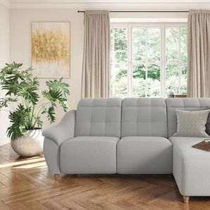 Ecksofa HOME AFFAIRE Boston L-Form Sofas Gr. B/T: 254 cm x 170 cm, Chenille, Recamiere rechts, mit Kopfteilverstellung, grau (hellgrau) Kopfteilverstellung an jeder Sitzfläche, wahlweise Relaxfunktion