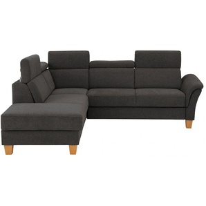 Ecksofa HOME AFFAIRE Conville L-Form Sofas Gr. B/H/T: 247 cm x 84 cm x 217 cm, Webstoff, Ottomane links, inkl.Kopfteilverstellung, ohne Bettfunktion und Stauraum, braun (espresso) Federkern, wahlweise mit Bettfunktion und Bettkasten bzw. Stauraum