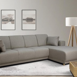 Ecksofa HOME AFFAIRE LEMPS wahlweise Recamiere links oder rechts L-Form Sofas Gr. B/H/T: 297cm x 85cm x 162cm, Struktur 1, Recamiere rechts, grau (taupe) incl. Zierkissen, Stellmaße 297x162 cm