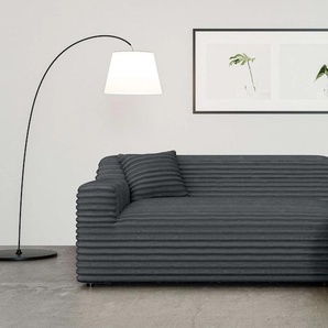 Ecksofa HOME AFFAIRE Lilliana Sofas Gr. B/H/T: 256cm x 76cm x 160cm, Cord, Recamiere rechts, grau (anthrazit) L-Form