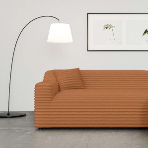 Ecksofa HOME AFFAIRE Lilliana Sofas Gr. B/H/T: 256cm x 76cm x 160cm, Cord, Recamiere rechts, orange (terra) L-Form