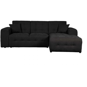 Ecksofa HOME AFFAIRE Nosia L-Form Sofas Gr. B/H/T: 234cm x 85cm x 163cm, Material, Recamiere rechts, schwarz incl. 2 Zierkissen, mit feiner Steppung