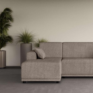 Ecksofa HOME AFFAIRE TAMMO Sofas Gr. B/H/T: 233cm x 80cm x 162cm, Boucle, Recamiere links, grau (taupe) L-Form