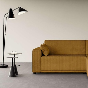 Ecksofa HOME AFFAIRE TAMMO Sofas Gr. B/H/T: 233cm x 80cm x 162cm, Cord, Recamiere rechts, gelb L-Form