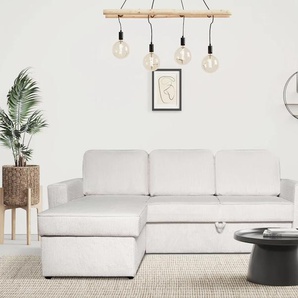 Ecksofa HOME AFFAIRE Visan Sofas Gr. B/H/T: 230cm x 84cm x 163cm, Cord, Recamiere links, lila (pearl) kompaktes Sofa mit Schlaffunktion und Bettkasten, im Cord-Bezug