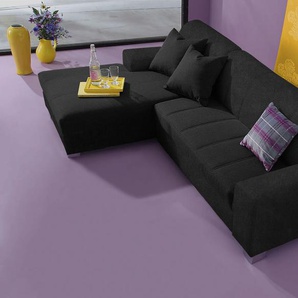 Ecksofa INOSIGN Anzio L-Form Sofas Gr. B/H/T: 239cm x 75cm x 82cm, Microfaser PRIMABELLE, Recamiere links, mit Bettfunktion, schwarz wahlweise mit Bettfunktion