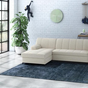 Ecksofa INOSIGN Balme L-Form Sofas Gr. B/H/T: 239cm x 75cm x 152cm, Luxus-Microfaser weich, Recamiere links, ohne Bettfunktion, beige Inkl. Zierkissen, wahlweise mit Bettfunktion