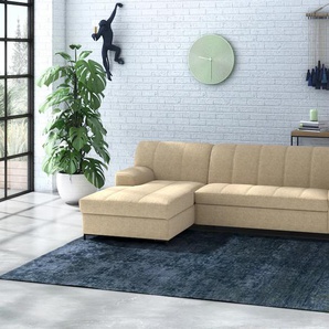 Ecksofa INOSIGN Balme L-Form Sofas Gr. B/H/T: 239cm x 75cm x 152cm, Struktur fein, Recamiere links, ohne Bettfunktion, beige Inkl. Zierkissen, wahlweise mit Bettfunktion