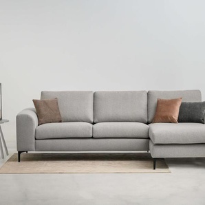 Ecksofa INOSIGN Henry Sofas Gr. B/H/T: 294cm x 84cm x 160cm, Struktur, Recamiere rechts, beige mit Metallbeinen, in modernem Design