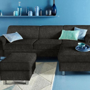 Ecksofa INOSIGN Jamie, L-Form Sofas Gr. B/H/T: 251cm x 72cm x 80cm, Microfaser PRIMABELLE, Recamiere rechts, ohne Bettfunktion, schwarz wahlweise mit Bettfunktion