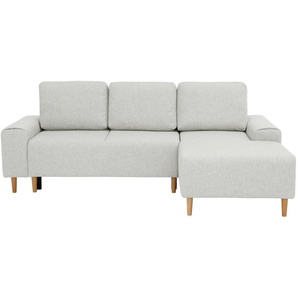 Ecksofa INOSIGN Samu L-Form Sofas Gr. B/H/T: 235cm x 93cm x 160cm, Struktur fein, Recamiere rechts, mit Bettfunktion-mit Bettkasten, beige (creme) wahlweise mit Bettfunktion und Bettkasten