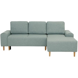 Ecksofa INOSIGN Samu L-Form Sofas Gr. B/H/T: 235cm x 93cm x 160cm, Struktur fein, Recamiere rechts, ohne Bettfunktion-ohne Bettkasten, grün (mint) wahlweise mit Bettfunktion und Bettkasten