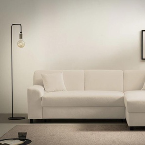 Ecksofa INOSIGN Turah 2, L-Form, in Cord u. wasserabweisender Microfaser, Federkern Sofas Gr. B/H/T: 241cm x 79cm x 146cm, Luxus-Microfaser flauschig, Recamiere rechts, mit Bettfunktion, beige BTH: 24114679 cm, incl. Zierkissen, wahlweise mit Bettfunktion