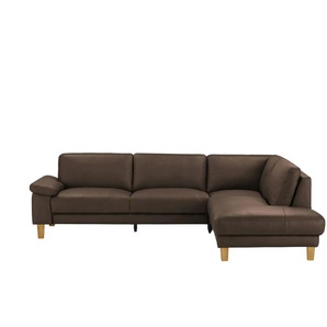 Ecksofa Leder RW-Select ¦ braun ¦ Maße (cm): B: 274 H: 77 T: 220