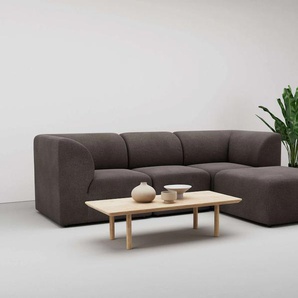 Ecksofa LEGER HOME BY LENA GERCKE Floria Sofas Gr. B/H/T: 249 cm x 77 cm x 186 cm, Webstoff, langer Schenkel beidseitig montierbar, braun (brown) Module unterschiedlich kombinierbar, mit Komfortschaum-Polsterung