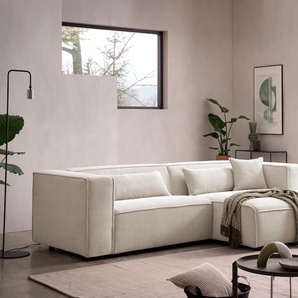 Ecksofa LEGER HOME BY LENA GERCKE PIARA, L-Form Sofas Gr. B/H/T: 267 cm x 66 cm x 167 cm, Cord, Ottomane rechts, beige (hellbeige) Ecksofas Inklusive 2 Rückenkissen 80x35 cm und 1 Zierkissen 40x40