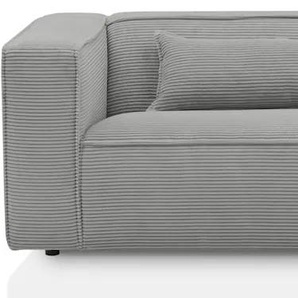 Ecksofa LEGER HOME BY LENA GERCKE PIARA, L-Form Sofas Gr. B/H/T: 267 cm x 66 cm x 167 cm, Cord, Ottomane rechts, grau (hellgrau) Ecksofas Inklusive 2 Rückenkissen 80x35 cm und 1 Zierkissen 40x40