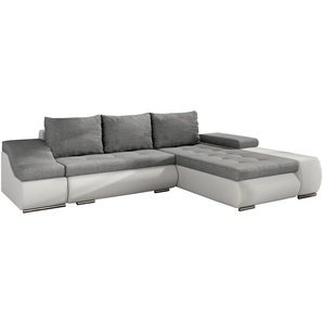 Ecksofa LIONEL Hellbeige + Schwarz