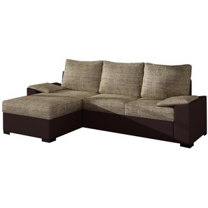 Ecksofa LISA L03 Beige +Dunkelbraun