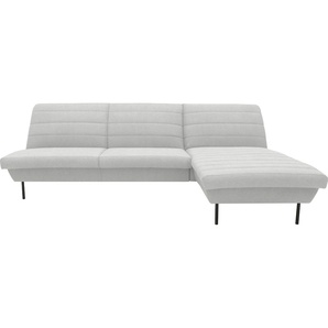 Ecksofa LOOKS BY WOLFGANG JOOP LOOKS IX L-Form Sofas Gr. B/H/T: 274 cm x 92 cm x 168 cm, Struktur weich, Longchair rechts, silberfarben (silber) Ecksofas Quersteppung, ohne Armlehnen