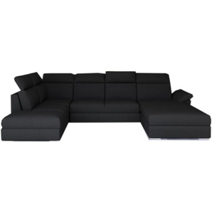 Ecksofa MARVEL Hellgrau+Schwarz