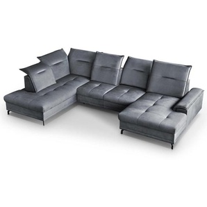 Ecksofa mit Schlaffunktion BRUNO U bordeaux links Element 19 U-förmig