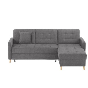 Ecksofa mit Schlaffunktion Venus ¦ grau ¦ Maße (cm): B: 222 H: 87 T: 162