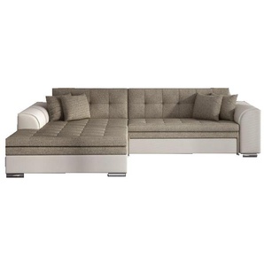 Ecksofa MORENO Hellbeige + Schwarz