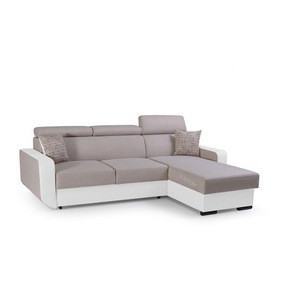 Ecksofa Pedro Beige + Braun