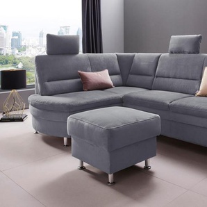 Ecksofa PLACES OF STYLE Cardoso L-Form Sofas Gr. B/H/T: 250 cm x 90 cm x 175 cm, Lu x us-Microfaser ALTARA NUBUCK, Ottomane links, ohne Funktion, grau Ecksofas Federkern, wahlweise mit Bett, Schubkasten