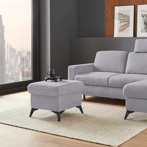 Ecksofa PLACES OF STYLE Lolland L-Form Sofas Gr. B/H/T: 250cm x 88cm x 162cm, Luxus-Microfaser ALTARA NUBUCK, Recamiere rechts, ohne Bettfunktion und Bettkasten, grau Wahlweise mit Bettfunktion und Bettkasten, Federkern