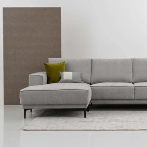 Ecksofa PLACES OF STYLE Oland Sofas Gr. B/H/T: 280cm x 85cm x 152cm, Chenille, Recamiere links, grau (light grey) 280 cm, im zeitlosem Design und hochwertiger Verabeitung