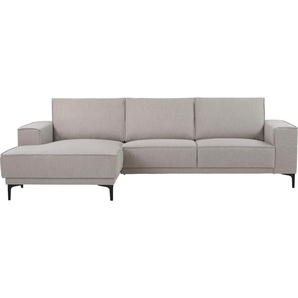 Ecksofa PLACES OF STYLE Oland Sofas Gr. B/H/T: 280cm x 85cm x 152cm, Webstoff, Recamiere links, beige 280 cm, im zeitlosem Design und hochwertiger Verabeitung