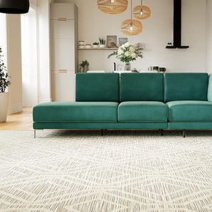 Ecksofa Samt Ozeangrün - Flexible Designer-Polsterecke, L-Form: Beste Qualität, einzigartiges Design - 98 x 75 x 254 cm, konfigurierbar