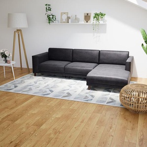 Ecksofa Samt Steingrau - Flexible Designer-Polsterecke, L-Form: Beste Qualität, einzigartiges Design - 276 x 75 x 162 cm, konfigurierbar