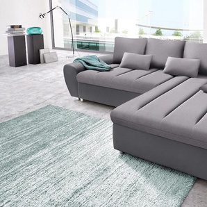 Ecksofa SIT & MORE Bandos L-Form Sofas Gr. B/H/T: 289cm x 83cm x 173cm, Flachgewebe, Recamiere rechts, mit Bettfunktion, grau (anthrazit/hellgrau) in 2 unterschiedlichen Größen, wahlweise mit Bettfunktion